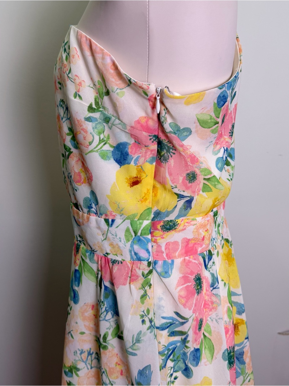 FLYING TOMATO Watercolor Floral One Shoulder Mini Dress Womens Large L Chiffon - Picture 5 of 8